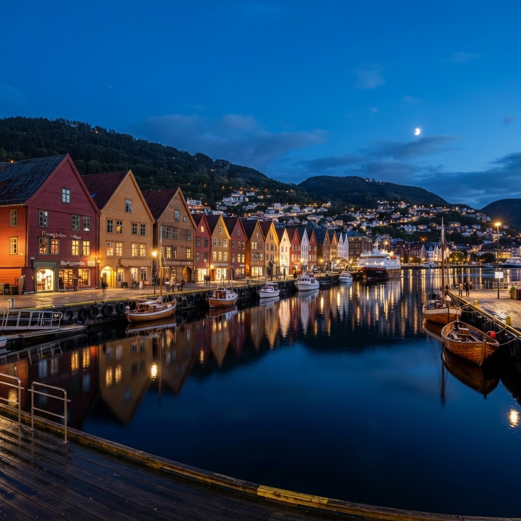Bergen’s Colorful Harbor at Dusk: A Magic Hour Guide