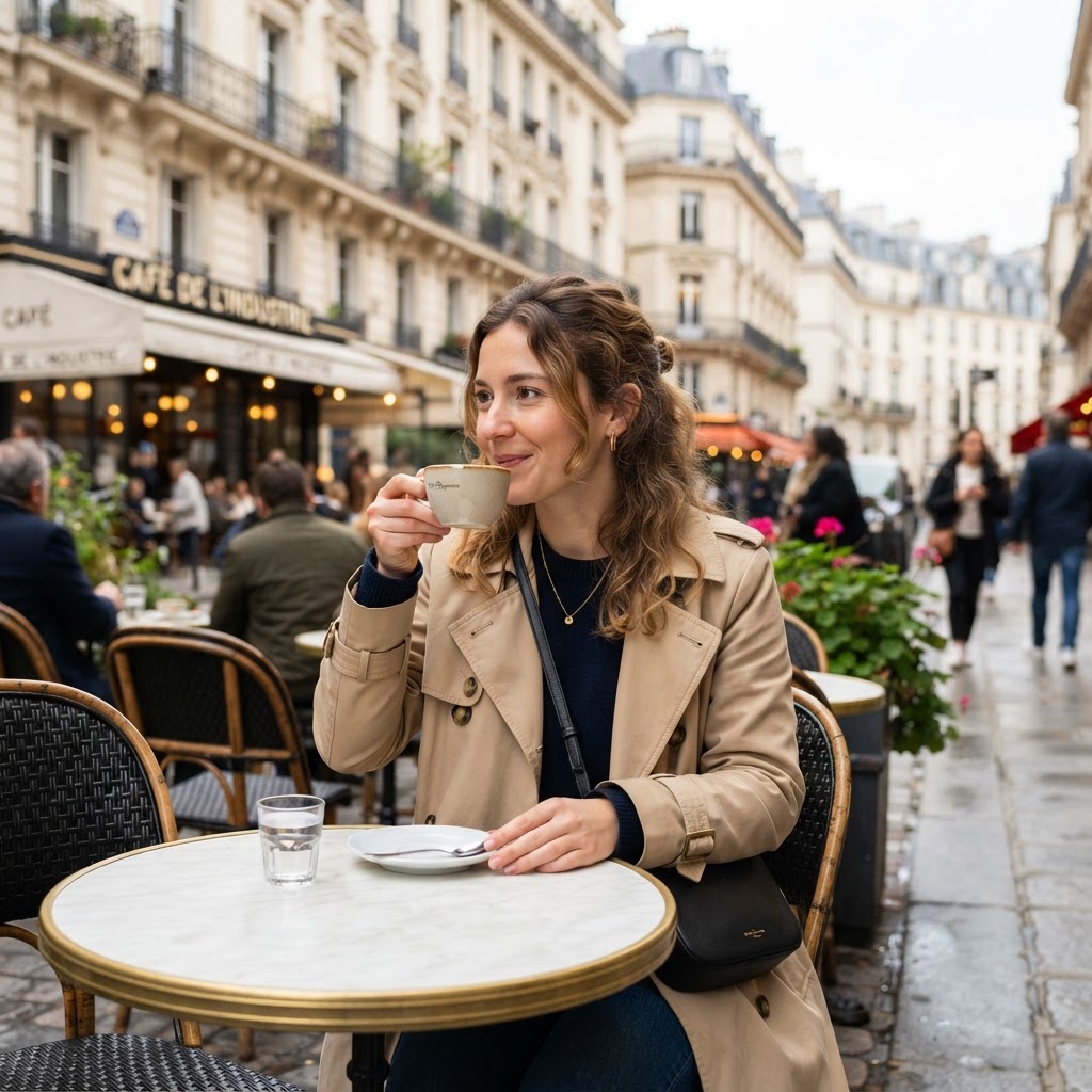Elegant European Street Aesthetic: Paris Morning Café Walks