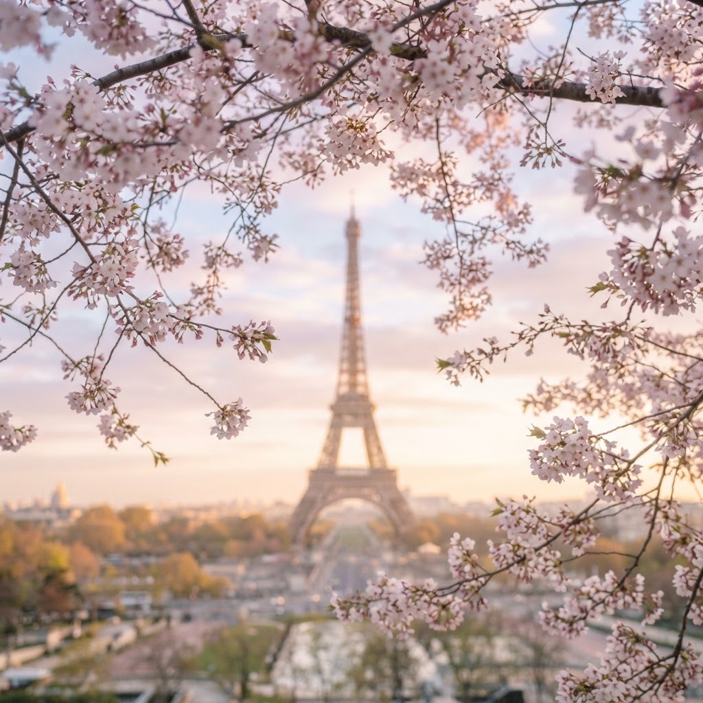 Iconic Paris Landmarks in Soft Aesthetic Photography