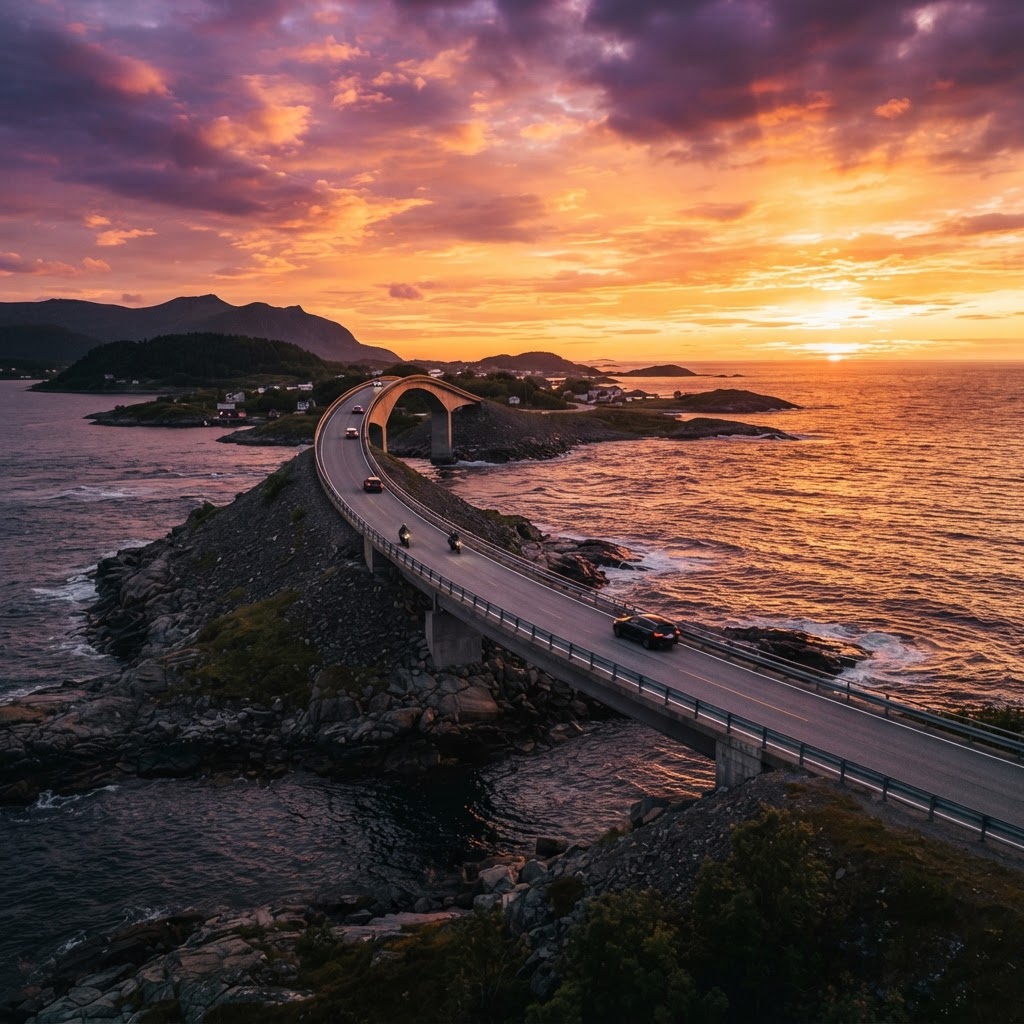 road curves through ocean atlantic road guide